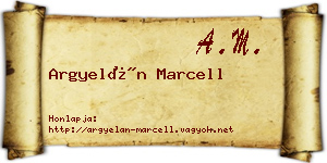 Argyelán Marcell névjegykártya
